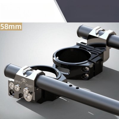 Spirit Beast L2 clip-on handlebars pair (silver) - Benelli 600/752S