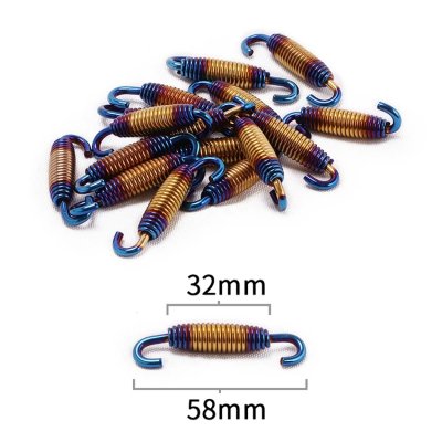 Exhaust pipe spring long double hook colorful 32-58mm